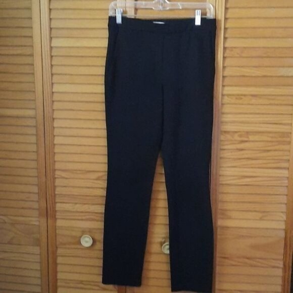 Trina Turk Black 2 Front Pocket Pull-On Ponte Stretchy Dress Pants Size 6 - Picture 1 of 9
